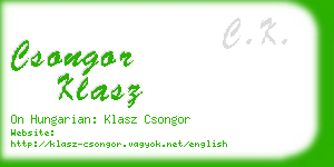 csongor klasz business card